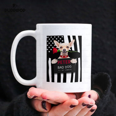 Personalized Dog Gift Idea - Chihuahua The Bad Dog With Rose For Dog Lovers - White Mug